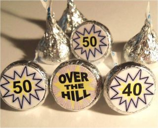   OVER THE HILL 40th or 50th Birthday Party Decorations Candy Wrappers