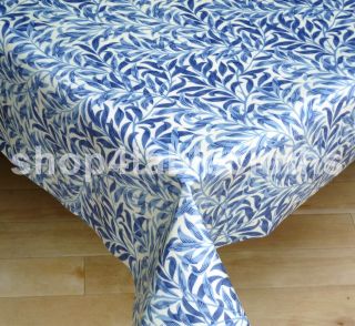 Morris Willow Bough Blue oilcloth TABLECLOTH 2mx 1.35m