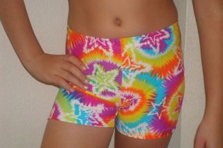 Spandex volleyball/che​er/gymnastic/d​ance tyedie with star print