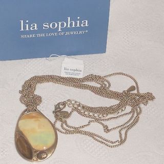 Lia Sophia Mother of Pear​l 4 Strand Gold Necklace