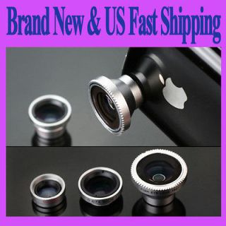 Wide+Macro+Fish Eye Lens 3in1 Conversion Photo Kit for iPhone 4 4S 3GS 