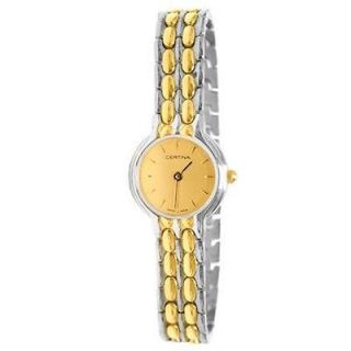 CERTINA LADIES CLASSIC WATCH 18K GOLD PLATED POLISHED GOLD DIAL C323 