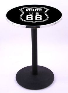 Route 66   Poker 36 or 42 Tall L214 Black Round Base Pub Bar Table 