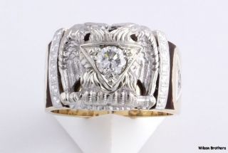 32nd Degree Scottish Rite .44ct Diamond Ring 10k Gold Masonic Band Sz 