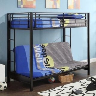 Black Metal Twin over Full size Futon Bunk Bed Frame