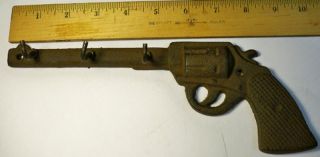 Gun Six Shooter Key Hook Holder Cast Iron Western Decor