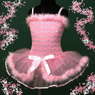 p011 r04 Pink Ballet Girl TuTu Leotard Dance Dress 3 8y