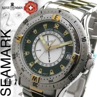 REVUE THOMMEN SEAMARK, 24H AND SUN COMPASS, BICOLOR ST.ST. BAND,DIAL 