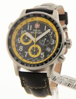 WENGER MENS LEATHER CHRONO DATE SPORTY NEW WATCH 70872