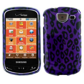 Purple Leopard Hard Snap On Cover Case Protector for Samsung 