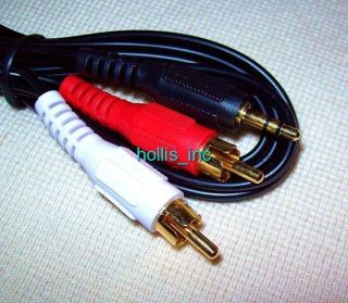 New 6 Feet Gold 3.5mm To RCA Stereo Audio Cable  CD Player