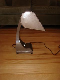 Vintage Heavy Eames Era Metal Drafting DESK TABLE LAMP Light Brown Art 