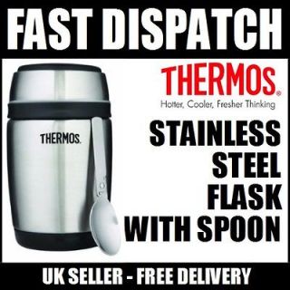 Thermos Barrel Stainless Steel Food Flask Jar with Spoon 480ml 