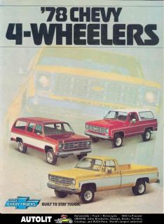 1978 Chevrolet 4x4 Pickup Suburban Blazer Brochure