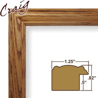 Picture Frame Honey Oak 1.25 Brown Wide Complete New Wood Frame 