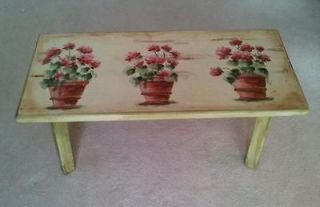 Stunning Distressed Habersham Handpainted Signed Bench with Roses