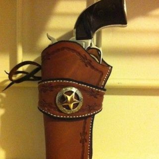 Western Leather Gun Holster Single Actuon Cowboy Action LEFT HANDED