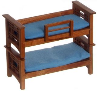 half inch Scale bunk bed dollhouse Miniature furniture bunkbed 