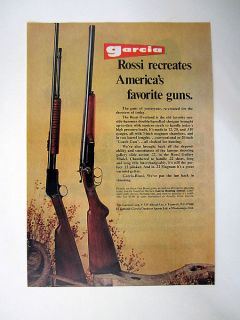   Rossi Overland Double Barrell Shotgun & Gallery 22 Rifle 1973 print Ad