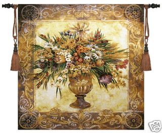 Tuscan Urn Floral Fine Art Wall Tapestry, 53 X 53