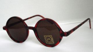   80s New Round Faux Tortoiseshell Unisex 1940s Revival Style Sunglasses