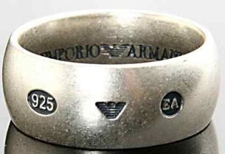 EA Emporio Armani by Giorgio Armani 925 Silver Mens Signet Ring 