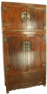 LARGE ANTIQUE CHINESE ARMOIRE CABINET WARDROBE DRAGONS