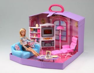Barbie Size Dollhouse Furniture Family Room TV Otto Sofa with 