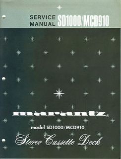   Supescope SD1000 MCD910 Stereo Cassette Deck FACTORY SERVICE MANUAL