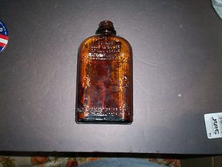 Old Amber Arch Decorated Whiskey Bottle Dug Putnam Co. NY Fed Law 