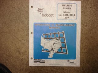Bobcat skid loader 12 20 auger post hole digger manual