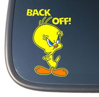 Tweety Bird BACK OFF Vinyl Car Decal Sticker