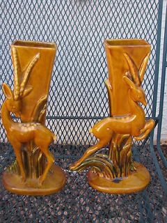 Vintage Pair of Royal Haeger Art Deco Gazelle/Antelo​pe/Deer Vases
