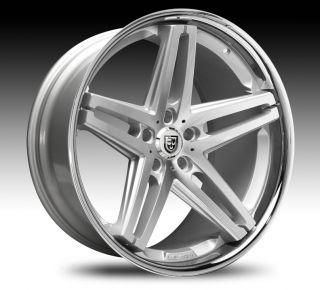   Machined Silver & Chrome Lip Wheel SET Lexani Rims Cars & Trucks