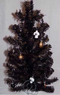   Saints 2 Foot Mini Artificial Christmas Tree w/ 12 Ornaments NEW