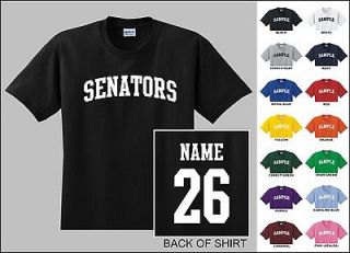 Senators Custom Name & Number Personalized Hockey Youth Jersey T shirt