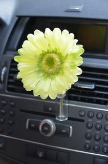 Scented Flower Auto Vase / Car Air Freshener   Light Green Flower