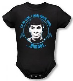 NEW Baby Infant Boy Girls SIZES Star Trek Spock Smile Jumper Snapsuit 