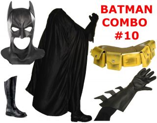   Dark Knight Rises costume mask cowl, cape, gloves, boots, black belt
