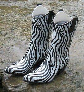 Womens Tall Western Cowboy Rodeo Zebra Stripe Rain Boots Corkys 