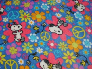   Retro Snoopy Flower Peace Signs Fleece Baby Toddler Crib Nap Blanket