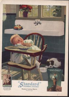 FA 1926 STANDARD PLUMBING BABY SINK WATER HOME BATH DOG AD