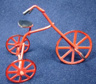  Miniature Dollhouse Red TRICYCLE Bike Children Play Yard Playground