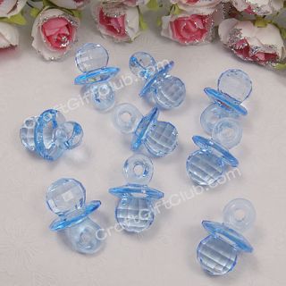 50 Blue Pacifier Acrylic Bead Baby Shower Decoration