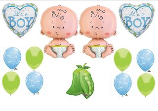   BABY BOY PEAS IN A POD BABY SHOWER BALLOONS Decorations Supplies CUTE