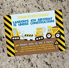   Construction Themed Invitations   BOY Birthday   Personalized