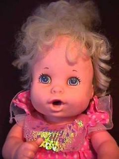 vintage KENNER DOLL 1990 BABY ALIVE 16 tall not working orig DRESS 