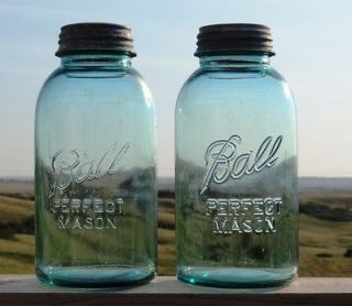 Half Gallon Ball Blue Perfect Mason Jars w/ Zinc Lids