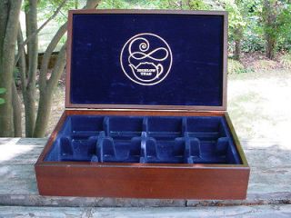 BIGELOW Wood TEA CADDY CHEST Storage Box Jewelry Hobbies Arts Crafts 