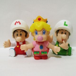 New Super Mario Bros Action Figure ( Baby Fire Mario ,Luigi & Princess 